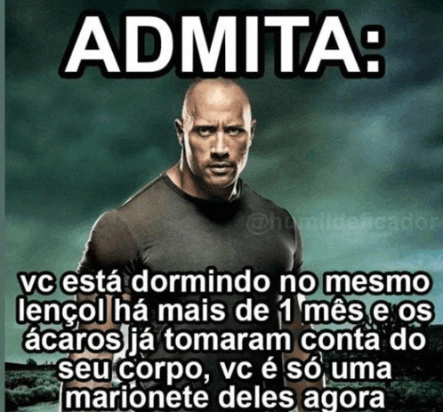 a picture of a bald man with the words admita on it