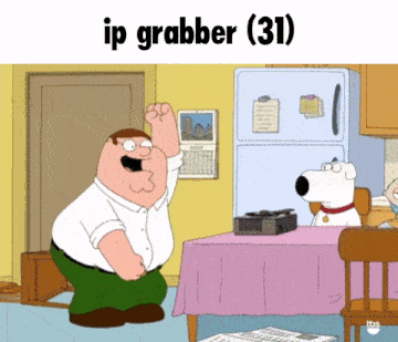 a cartoon of peter griffin with the caption ip grabber