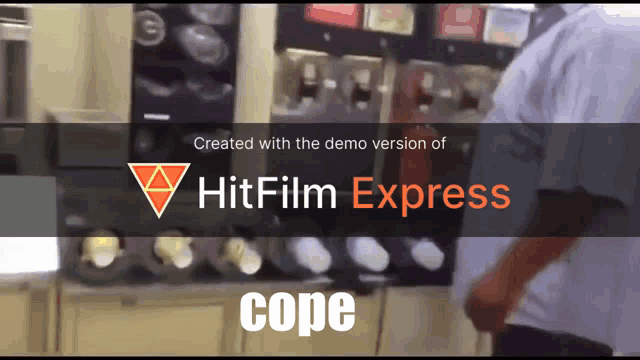 a sign that says hitfilm express cope on the bottom