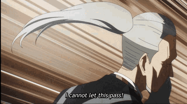 a man with a long white hair says i cannot let this pass