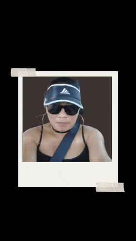 a picture of a woman wearing sunglasses and a hat that says happy birthday