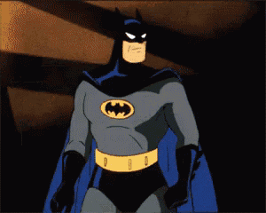 a cartoon of batman giving a thumbs up and the words thank you behind him