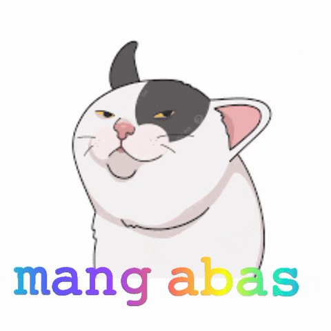 a drawing of a cat with the word mang a bas written below it