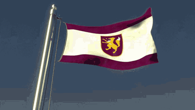 a flag with a yellow lion on it