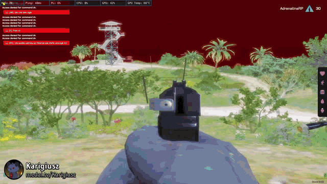 a screenshot of a video game with the name karigusz on the bottom right