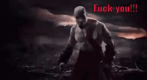 Kratos Fuck You GIF - Kratos Fuck You Dc Comics GIFs