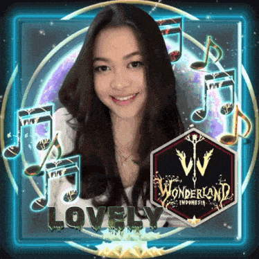 a picture of a woman with wonderland indonesia written in the corner