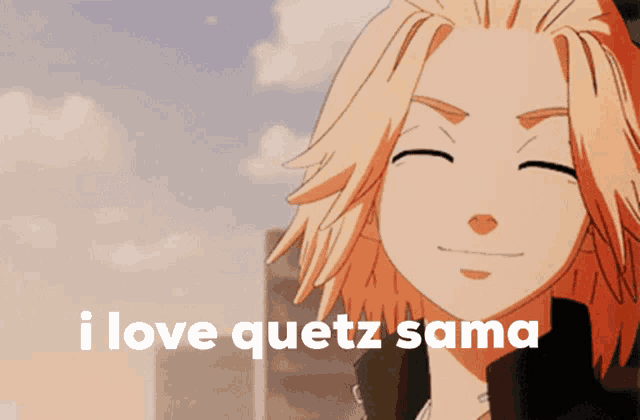 a picture of a person with the words " i love quetz sama "