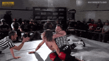 a wrestling match is being shown on a channel called a1 wrestling