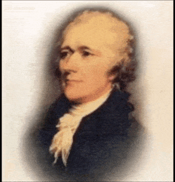 a close up of a painting of alexander hamilton