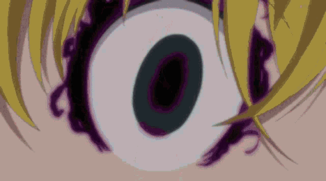 a close up of a person 's eye with a black circle in the middle