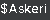 the word saskeri is written in white letters