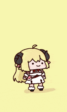a cartoon drawing of a girl with horns on her head
