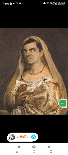 a painting of a man dressed as a woman with a baby