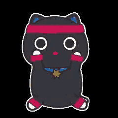 a black cat wearing a pink headband and a star on its collar