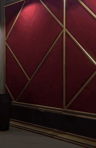 a girl in a red bra and black stockings is dancing in front of a red wall
