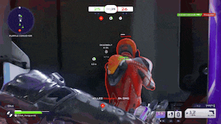 a video game is being played with a purple can that says nvidia