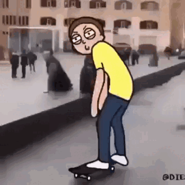 Rick And Morty Skateboard GIF - Rick And Morty Skateboard Morty GIFs