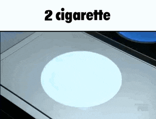 a picture of a circle with the words `` 2 cigarette '' written above it .