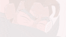 a close up of a cartoon character 's face with his eyes closed