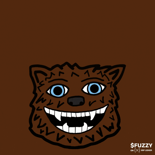 a drawing of a bear wearing a crown with the words $ fuzzy on the bottom