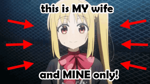 a picture of a girl with the words " this is my wife and mine only " below her