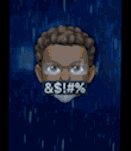 a cartoon of a man with a bandage around his mouth that says ' & $ ! # % '
