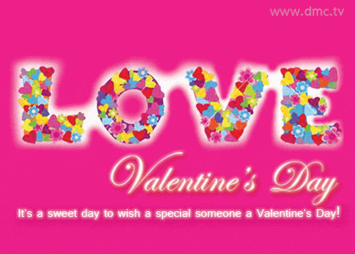 a valentine 's day greeting card with the word love made up of hearts