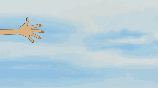 a cartoon of a man kneeling down with a hand reaching towards him