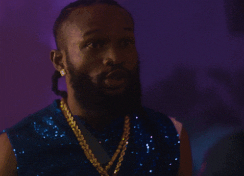 a man says you go caution am ohh in purple letters