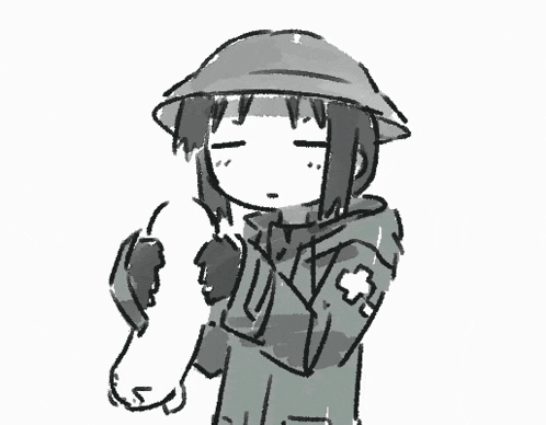 a black and white drawing of a girl wearing a helmet and holding a dog