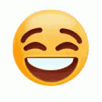 a laughing emoji with its eyes closed and a big smile .