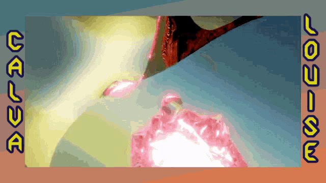 a video game screen shows a pink glowing object and the words " miss go " on the bottom
