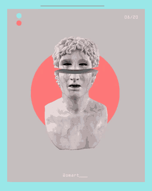 a poster with a statue of a man 's head and the date of 06/20