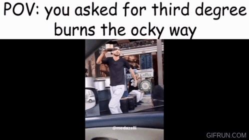 Guy Dancing Coffee Spill GIF - Guy Dancing Coffee Spill Average New Yorker GIFs