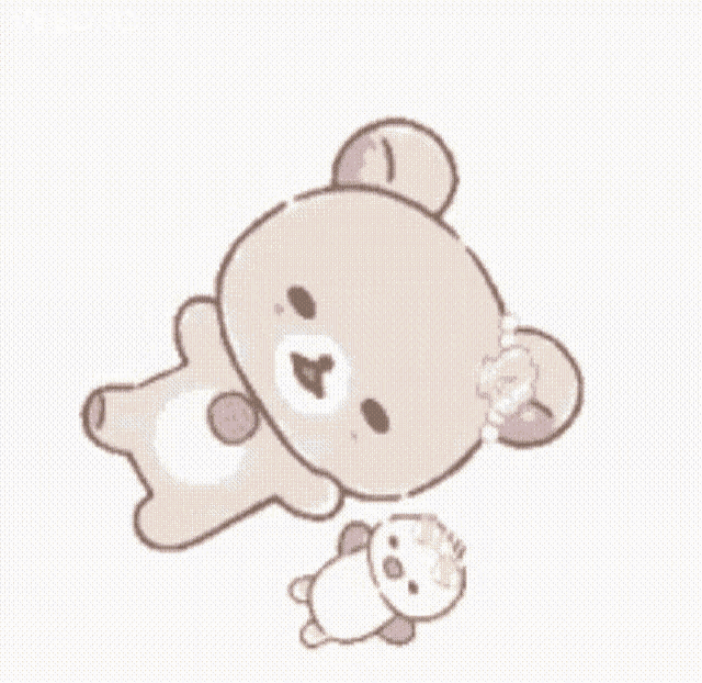 a cartoon of a teddy bear sleeping next to another teddy bear .