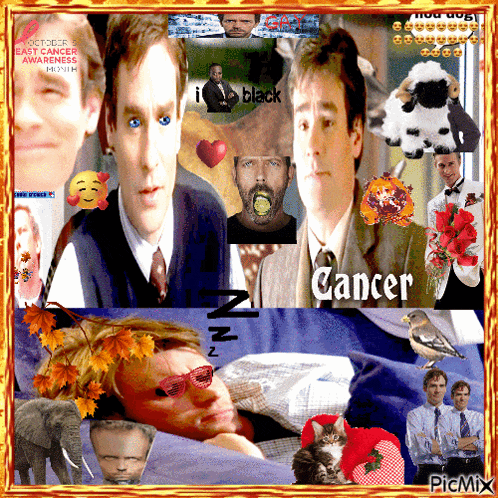 a picture of a man with cancer written on the bottom