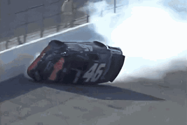 a race car with the number 45 on the side of it