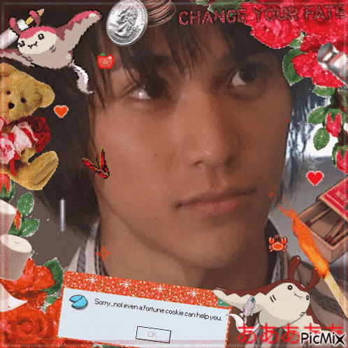 a picture of a man with a message that says change your fate on it