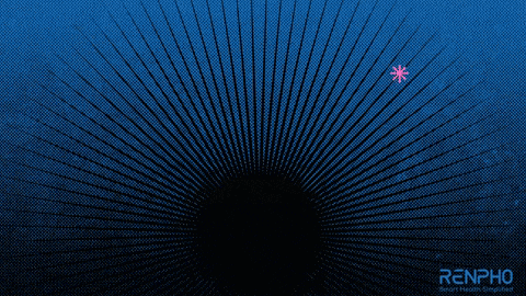 an advertisement for renpho smart health simplified shows a black device on a blue background