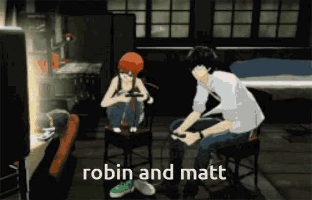 robin and matt are playing video games together