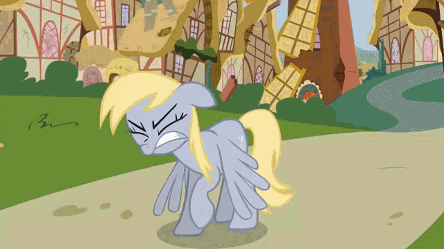 a cartoon of a pony with an angry expression