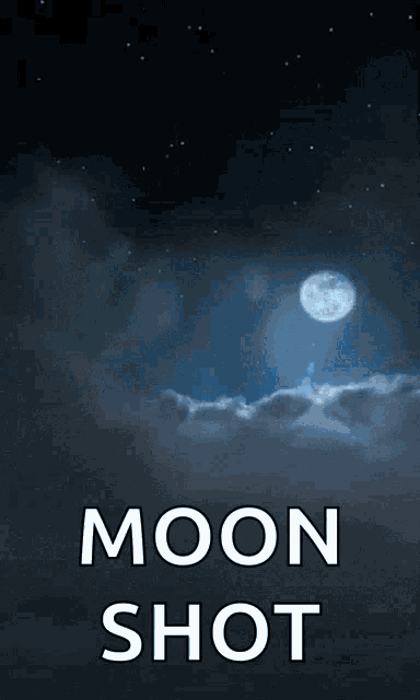 a picture of a full moon with the words moon shot written below it