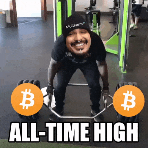 a man wearing a multiverse hat is lifting a barbell