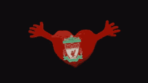 a heart shaped pillow with liverpool fc on it