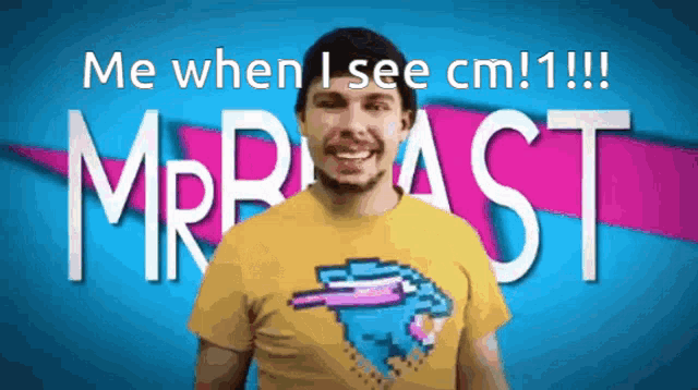 a man wearing a yellow shirt that says mr roast