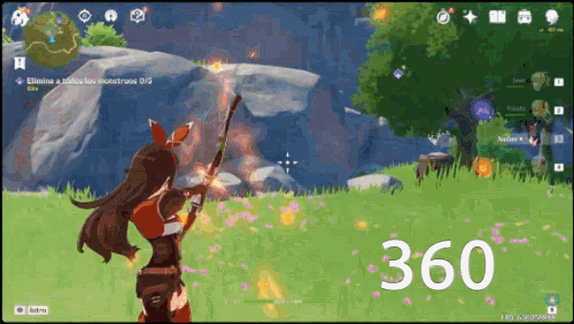 a screenshot of a video game with the number 360 in white letters