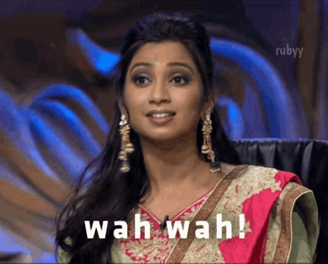a woman says wah wah in front of a rubyy logo