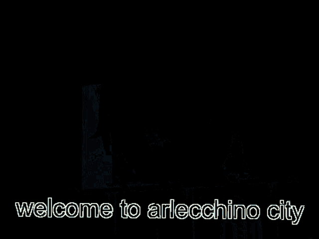a welcome to arlecchio city sign with a picture of a girl