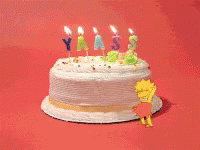The Simpson Greeting Cake GIF - The Simpson Greeting Cake Hoola GIFs